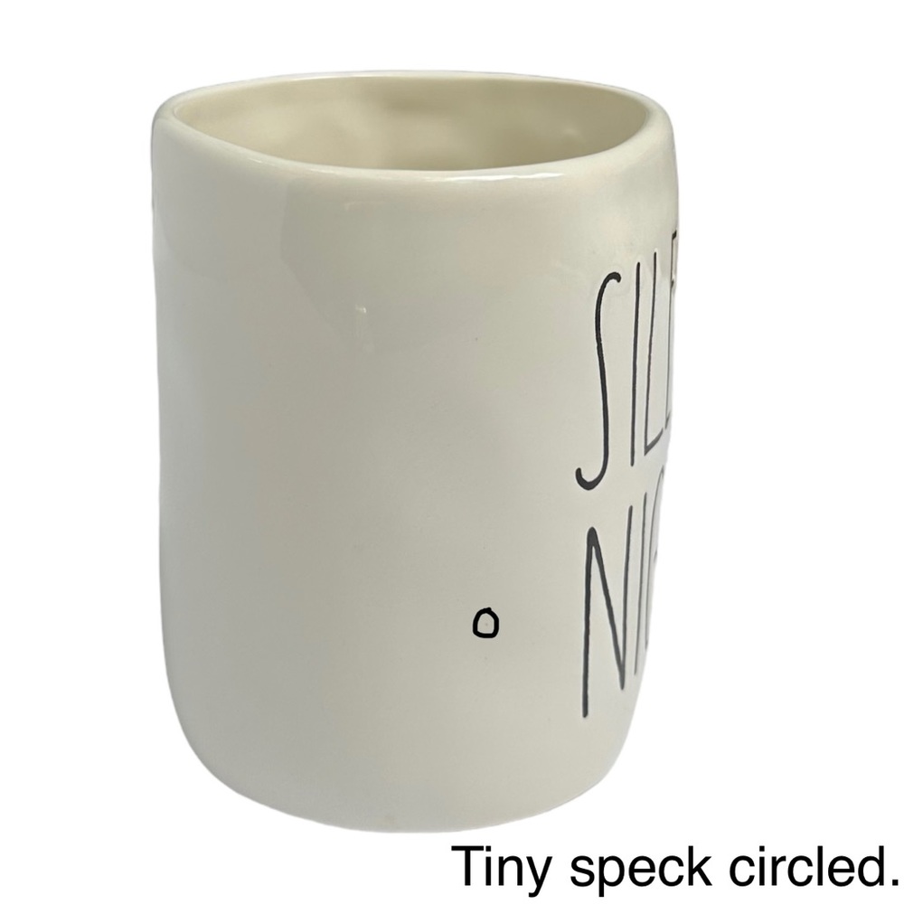 Rae Dunn SILENT NIGHT Mug Christmas White Black Large Letter Ceramic 2017 NWT OG - Picture 6 of 13